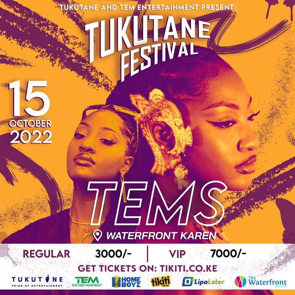 Tukutane Festival brings you Tems Poster